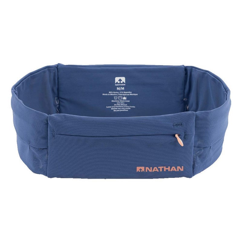 Nathan Running Belt â€“ The Zipster Lite â€“ Waist Pack with 2 Zippers. Bounce Free Pouch/Lightweight/Runners Fanny Pack. Fits all iPhones, Android, Samsung. For Men and Women. (Navy, XS) - Image 1